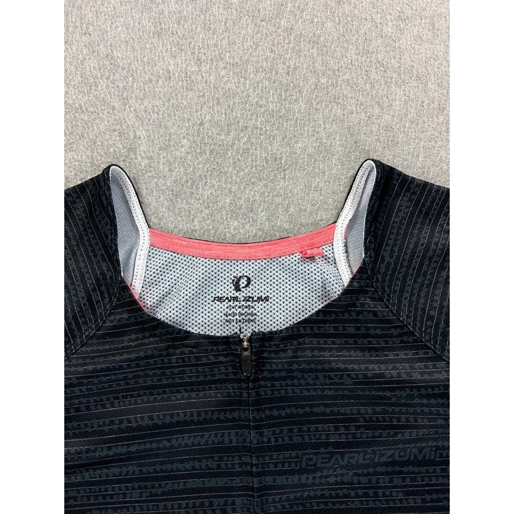 Pearl Izumi Full Zip Short Sleeve Cycling Jersey (Women's Large) Gray/Black - Picture 3 of 10